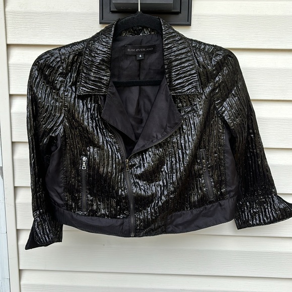 ELISE OVERLAND LADIES BLACK SHINY ZIPPER TOP-4 - Picture 8 of 8